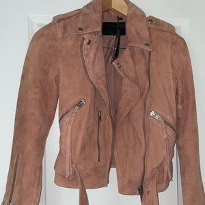 All saints clay pink biker jacket